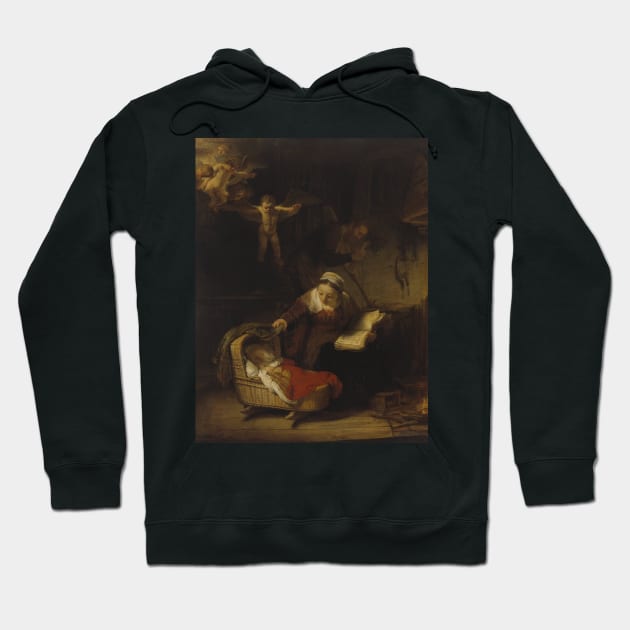 The Holy Family with Angels by Rembrandt Hoodie by Classic Art Stall